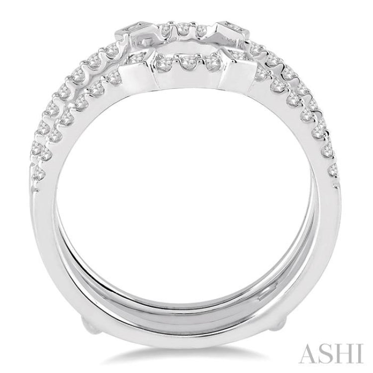 3/8 Ctw Round Cut Diamond Insert Ring in 14K White Gold