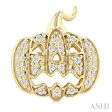 1/6 Ctw Petite Pumpkin Single Cut Diamond Fashion Earrings in 10K Yellow Gold