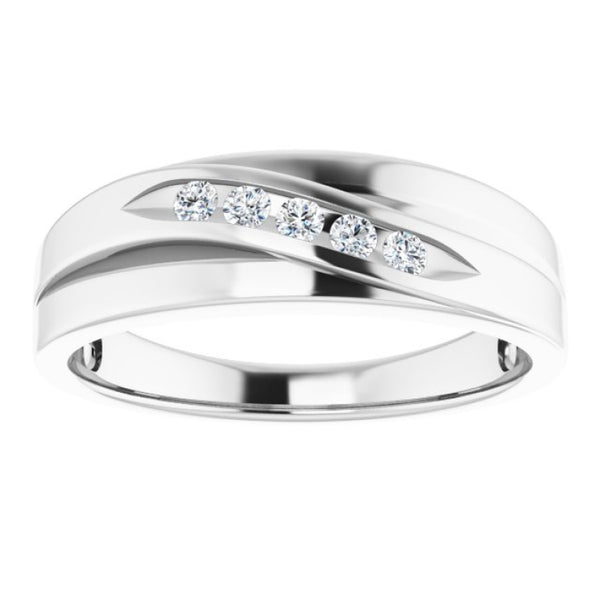 1/2ctw Diamond Five Stone Band in 10k White Gold-