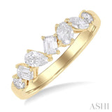 3/4 Ctw Mixed Cut Diamond Fashion Band in 14K Yellow Gold