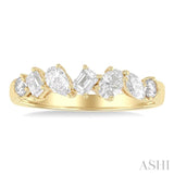 3/4 Ctw Mixed Cut Diamond Fashion Band in 14K Yellow Gold