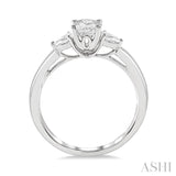 1/5 Ctw Pear Cut Diamond Semi-Mount Engagement Ring in 14K White Gold