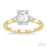 1/5 ctw Pear Cut Diamond Semi-Mount Engagement Ring in 14K Yellow and White Gold