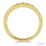 3/4 ctw Channel Set 11 Stone Round Cut Diamond Wedding Band in 14K Yellow Gold