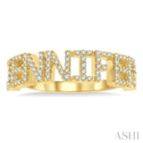 1/3 Ctw'JENNIFER' Block Name Round Cut Diamond Ring in 10K Yellow Gold