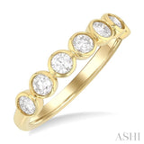 3/4 Ctw Round Bezel Set Round Cut Diamond Band in 14K Yellow Gold