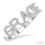 1/5 Ctw'GRACE' Block Name Round Cut Diamond Ring in 10K White Gold