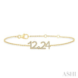 1/6 Ctw '12.24'  Date Diamond Bracelet in 10K Yellow Gold