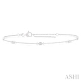 1/4 ctw Marquise Cut Diamond Station Bracelet in 14K White Gold