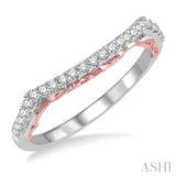 1/5 ctw Round Cut Diamond Two Tone Wedding Band in 14K White and Rose Gold