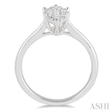 1/3 Ctw Marquise Shape Diamond Lovebright Ring in 14K White Gold