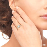 3/4 ctw Diamond Ladies Engagement Ring with 1/2 Ct Round Cut Center Stone in 14K Yellow and White Gold