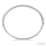 5 Ctw Round Cut Diamond Bangle in 14K White Gold
