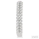 1/4 Ctw Petite Twin Row Round Cut Diamond Fashion Huggies in 10K White Gold