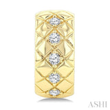 1/5 Ctw Bold Diagonal Crisscross Round Cut Golden Glow Diamond Fashion Half Hoop Earring in 10K Yellow Gold