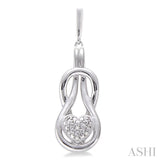 1/50 Ctw Heart Shape Round Cut Diamond Fashion Earrings in Sterling Silver