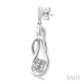 1/50 Ctw Heart Shape Round Cut Diamond Fashion Earrings in Sterling Silver