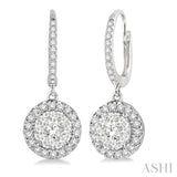 3/8 ctw Round Cut Diamond Lovebright Earrings in 14K White Gold