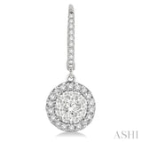 3/8 ctw Round Cut Diamond Lovebright Earrings in 14K White Gold