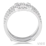 3/8 Ctw Round Cut Diamond Insert Ring in 14K White Gold