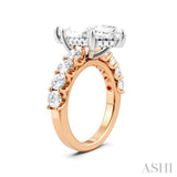 1 1/3 Ctw Marquise Shape Round Cut Diamond Semi-Mount Engagement Ring in 14K Rose and White Gold
