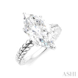 1/10 Ctw Marquise Shape Round Cut Diamond Semi-Mount Engagement Ring in 14K White Gold
