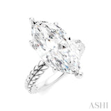 1/8 Ctw Marquise Shape Round Cut Diamond Semi-Mount Engagement Ring in 14K White Gold