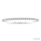 3 Ctw Round Cut Diamond Halfway Graduated Flex Bangle in 14K White Gold