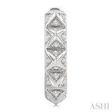 1/4 Ctw Pyramid Accent Round Cut Diamond Fashion Hoop Earring in 10K White Gold