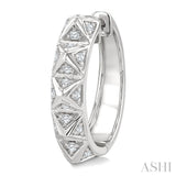 1/4 Ctw Pyramid Accent Round Cut Diamond Fashion Hoop Earring in 10K White Gold