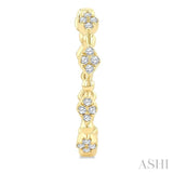1/6 Ctw Kite Shape Motif and Ball Bead Link Round Cut Diamond Fashion Hoop Earring in 10K Yellow Gold