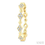 1/6 Ctw Kite Shape Motif and Ball Bead Link Round Cut Diamond Fashion Hoop Earring in 10K Yellow Gold