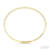 1/5 Ctw Round Cut Diamond Pyramid Flex Bangle in 14K Yellow Gold