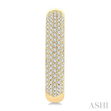 3/8 Ctw 5-Row Pave Set Round Cut Diamond Fashion Half Hoop Earrings in 14K Yellow Gold