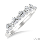 1/3 Ctw Marquise and Round Cut Diamond Trio Fashion Band in 10K White Gold