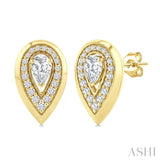 1/2 Ctw Open Window Pear and Round Cut Diamond Fashion Pendant in 14K Yellow Gold