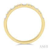 1/6 Ctw Baguette and Round Cut Diamond Stack Band in 14K Yellow Gold
