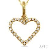 1/10 ctw Round Cut Diamond Heart Shape Pendant in 10K Yellow Gold with Chain