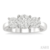 1/2 Ctw Lovebright Round Cut Diamond Ring in 14K White Gold