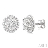 2.00 ctw Lovebright Round Cut Diamond Earrings in 14K White Gold