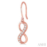 1/6 Ctw Round Cut Diamond Infinity Earrings in 14K Rose Gold