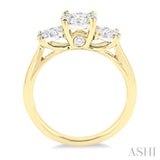 1 Ctw Lovebright Round Cut Diamond Ring in 14K Yellow and White Gold