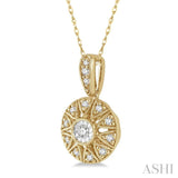 1/8 Ctw Single Cut Diamond Fashion Pendant With Chain in 10K Yellow Gold