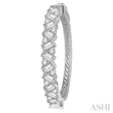 2.00 ctw Zigzag Baguette and Round Cut Diamond Hoop Earring in 14K White Gold