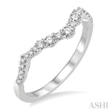 1/4 Ctw Garland Round Cut Diamond Wedding Band in 14K White Gold