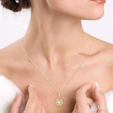 1/2 ctw Round Cut Diamond Lovebright Pendant in 14K Yellow and White Gold with Chain