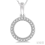 1/10 Ctw Hollow Cut Circle Round Cut Diamond Petite Pendant in 10K White Gold