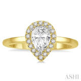 1/10 Ctw Pear Shape Round Cut Diamond Semi-Mount Engagement Ring in 14K Yellow and White Gold