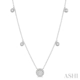 1/3 Ctw Circular Lovebright Round Cut Diamond Necklace in 14K White Gold