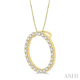 3/4 ctw Circle of Love Round Cut Diamond Pendant With Chain in 14K Yellow Gold